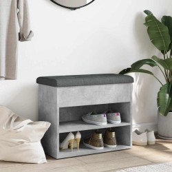 Banc à chaussures gris béton 62x32x50 cm bois d'ingénierie 531914531914