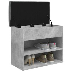 Banc à chaussures gris béton 62x32x50 cm bois d'ingénierie 531914531914