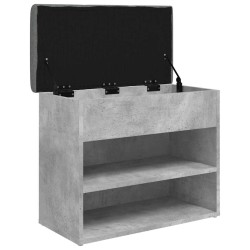 Banc à chaussures gris béton 62x32x50 cm bois d'ingénierie 531914531914