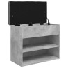 Banc à chaussures gris béton 62x32x50 cm bois d'ingénierie 531914531914