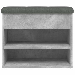 Banc à chaussures gris béton 62x32x50 cm bois d'ingénierie 531914531914