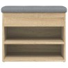Banc à chaussures chêne sonoma 62x32x50 cm bois d'ingénierie 531915531915