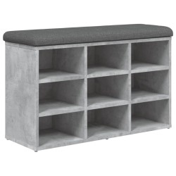 Banc à chaussures gris béton 82x32x50 cm bois d'ingénierie 531917531917