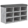 Banc à chaussures gris béton 82x32x50 cm bois d'ingénierie 531917531917