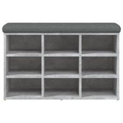 Banc à chaussures gris béton 82x32x50 cm bois d'ingénierie 531917531917