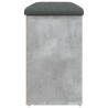Banc à chaussures gris béton 82x32x50 cm bois d'ingénierie 531917531917