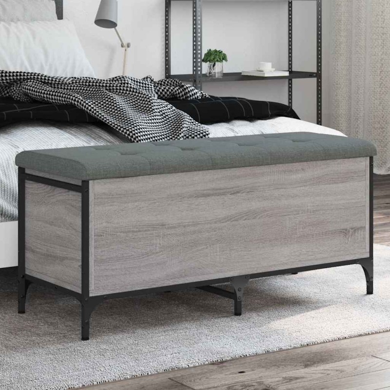 Banc de rangement sonoma gris 102x42x45 cm bois d'ingénierie 531921531921