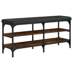 Banc à chaussures chêne fumé 102x32x47 cm bois d'ingénierie 531925531925