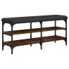 Banc à chaussures chêne fumé 102x32x47 cm bois d'ingénierie 531925531925