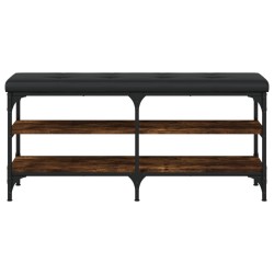 Banc à chaussures chêne fumé 102x32x47 cm bois d'ingénierie 531925531925