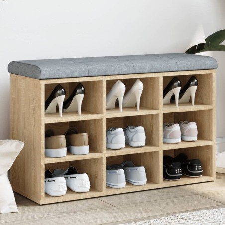 Banc à chaussures Chêne Sonoma 82x32x50 cm Bois d'ingénierie 531928531928