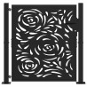 Portail de jardin noir 100x100 cm en acier avec motif flamme 531930531930