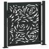 Portail de jardin noir 100x100 cm en acier avec motif flamme 531930531930