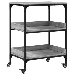 Chariot de cuisine sonoma gris 60x41x80,5 cm bois d'ingénierie 532038532038