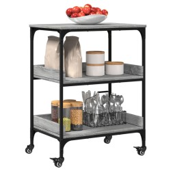 Chariot de cuisine sonoma gris 60x41x80,5 cm bois d'ingénierie 532038532038