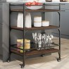 Chariot de cuisine chêne marron 65x40x86,5 cm bois d'ingénierie 532039532039