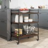 Chariot de cuisine chêne marron 65x40x86,5 cm bois d'ingénierie 532039532039