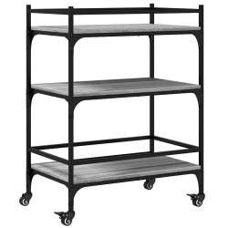 Chariot de cuisine sonoma gris 65x40x86,5 cm bois d'ingénierie 532040532040