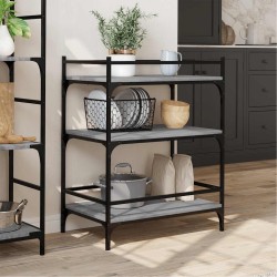 Chariot de cuisine sonoma gris 65x40x86,5 cm bois d'ingénierie 532040532040