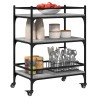 Chariot de cuisine sonoma gris 65x40x86,5 cm bois d'ingénierie 532040532040