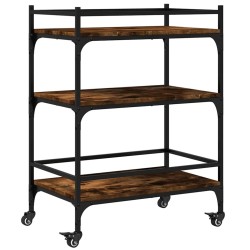 Chariot de cuisine chêne fumé 65x40x86,5 cm bois d'ingénierie 532042532042
