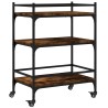Chariot de cuisine chêne fumé 65x40x86,5 cm bois d'ingénierie 532042532042