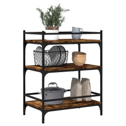 Chariot de cuisine chêne fumé 65x40x86,5 cm bois d'ingénierie 532042532042