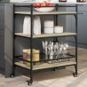 Chariot de cuisine chêne sonoma 65x40x86,5 cm bois d'ingénierie 532043532043