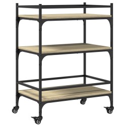 Chariot de cuisine chêne sonoma 65x40x86,5 cm bois d'ingénierie 532043532043