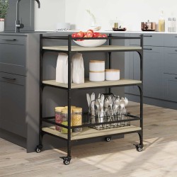 Chariot de cuisine chêne sonoma 65x40x86,5 cm bois d'ingénierie 532043532043
