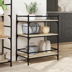Chariot de cuisine chêne sonoma 65x40x86,5 cm bois d'ingénierie 532043532043