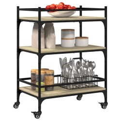 Chariot de cuisine chêne sonoma 65x40x86,5 cm bois d'ingénierie 532043532043