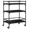 Chariot de cuisine noir 65x40x86,5 cm bois d'ingénierie 532044532044
