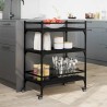 Chariot de cuisine noir 65x40x86,5 cm bois d'ingénierie 532044532044