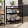 Chariot de cuisine noir 65x40x86,5 cm bois d'ingénierie 532044532044