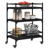 Chariot de cuisine noir 65x40x86,5 cm bois d'ingénierie 532044532044