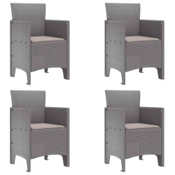 Chaise de jardin 4 pcs Gris clair 53 x 49 x 85 cm Polypropylène 532064532064