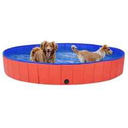 Piscine pliable pour chiens Rouge 200x30 cm PVC 532066532066
