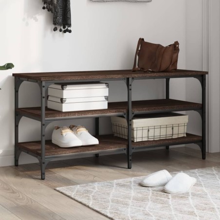 Banc à chaussures chêne marron 100x38,5x49 cm bois d'ingénierie 532070532070
