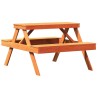 Table de pique-nique cire marron 105x134x75 cm bois massif pin 532073532073