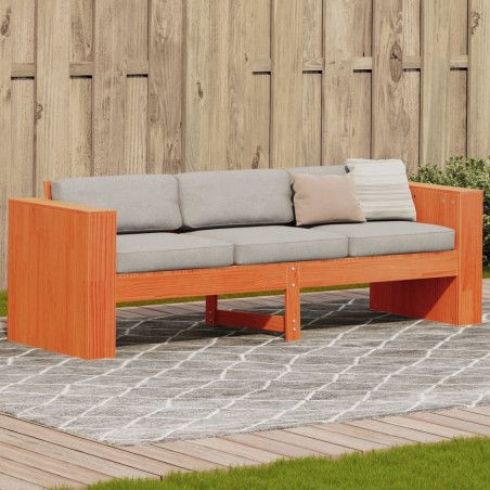 Canapé de jardin 3 places cire marron bois de pin massif 532079532079