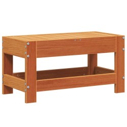 Repose-pied de jardin cire marron 62x30x32 cm bois pin massif 532081532081