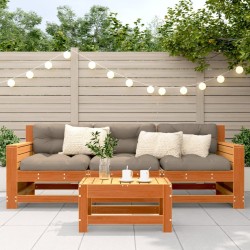 Repose-pied de jardin cire marron 62x30x32 cm bois pin massif 532081532081