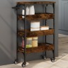 Chariot de cuisine chêne fumé 53x20x76 cm bois d'ingénierie 532084532084