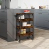 Chariot de cuisine chêne fumé 53x20x76 cm bois d'ingénierie 532084532084