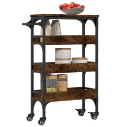 Chariot de cuisine chêne fumé 53x20x76 cm bois d'ingénierie 532084532084