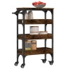 Chariot de cuisine chêne fumé 53x20x76 cm bois d'ingénierie 532084532084