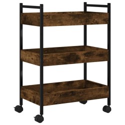 Chariot de cuisine chêne fumé 50x30x70 cm bois d'ingénierie 532085532085