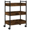 Chariot de cuisine chêne fumé 50x30x70 cm bois d'ingénierie 532085532085