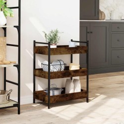 Chariot de cuisine chêne fumé 50x30x70 cm bois d'ingénierie 532085532085